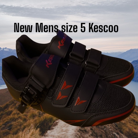 New Cycling shoes Kescoo Black and Red Men size 5 - Picture 1 of 2